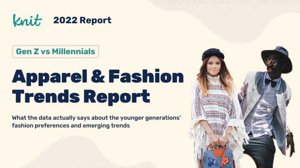2022 report titled "Apparel & fasion trends report" with 2 trendy looking Gen Z's on the cover.