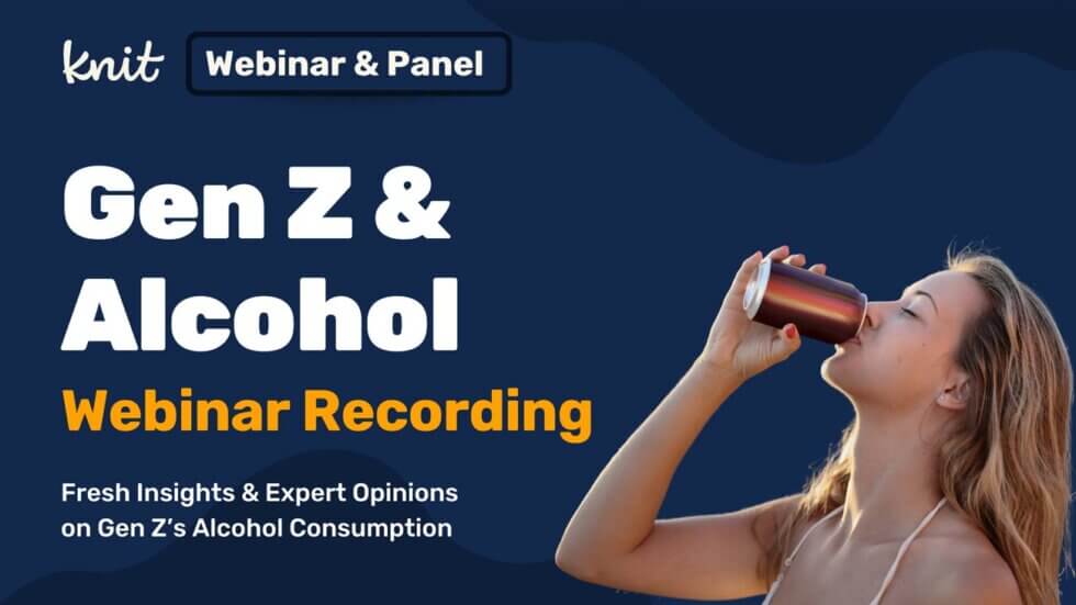 Gen Z and Alcohol Webinar cover image with Team drinking a beer can.