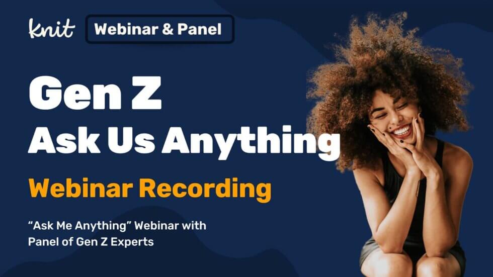 Webinar & Panel Cover image, with title "Gen Z Ask Us Anything". with a girl with an afro smiling on the front.