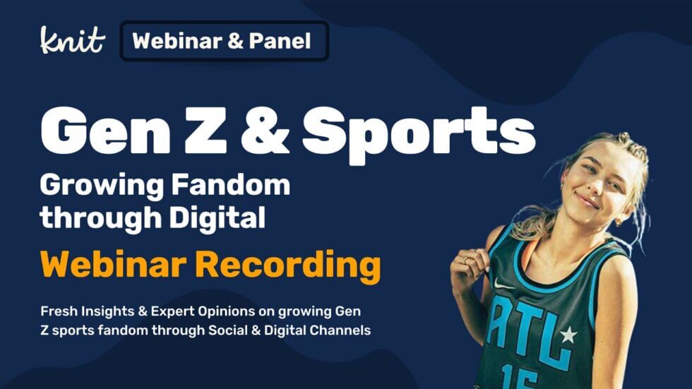 Webinar & Panel for "gen Z & Sports growing Fandom through Digital Webinar Recording" with a girl on the cover wearing a sport Jersey.